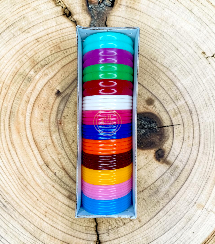 Mixed cut Regular Plastic Bangles 2 cut, 4 cut, 6 cut