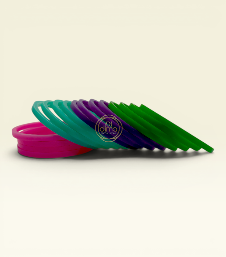 Flat Plastic Bangles 4 cut - 1