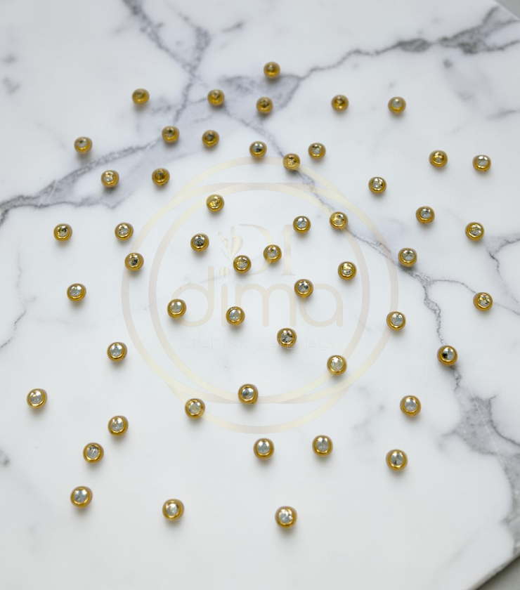 White Kundan Stone Round 3mm