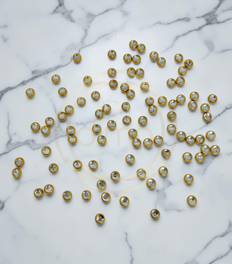 White Kundan Stone Round 4mm
