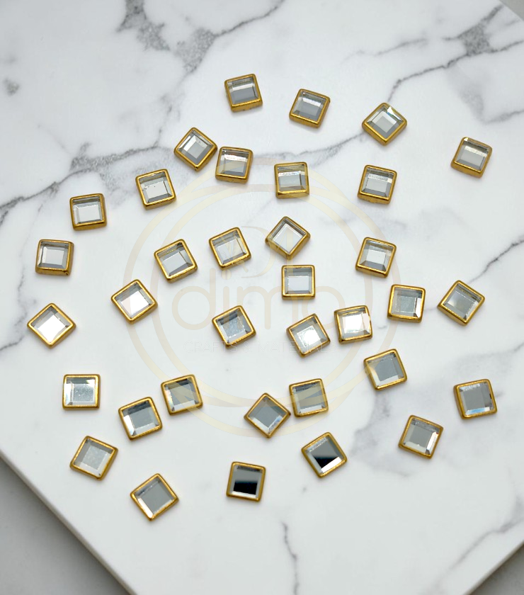 White Kundan Stone Square 6x6