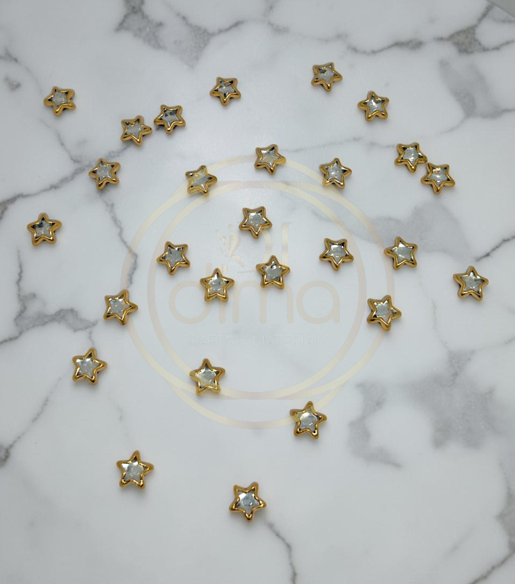 White Kundan Stone Star Shape Small