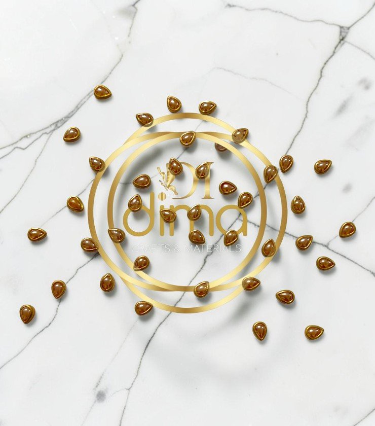 Ceramic Kundan Stones - Drop 6x4