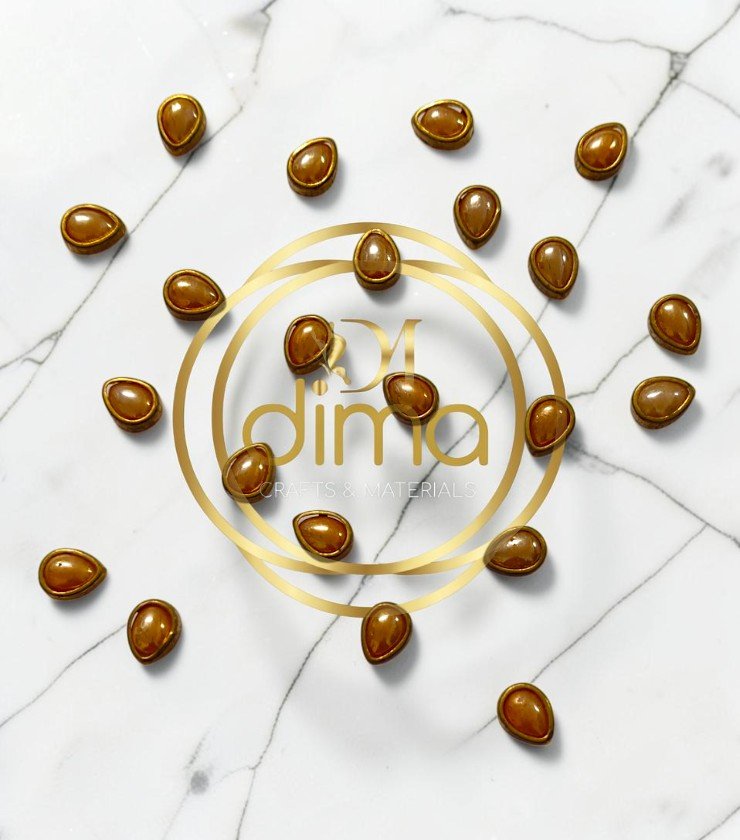 Ceramic Kundan Stones - Drop 8x6