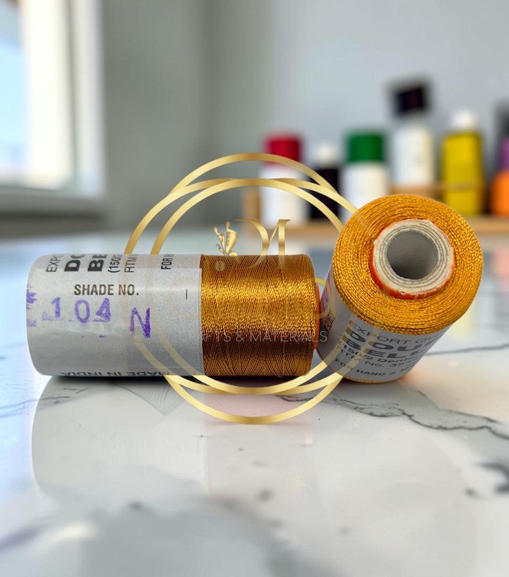 Double Bell Silk Thread Shade No. 104N Antique Gold