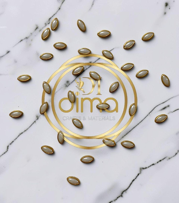 White Pearl Kundan Stone - Eye 8K