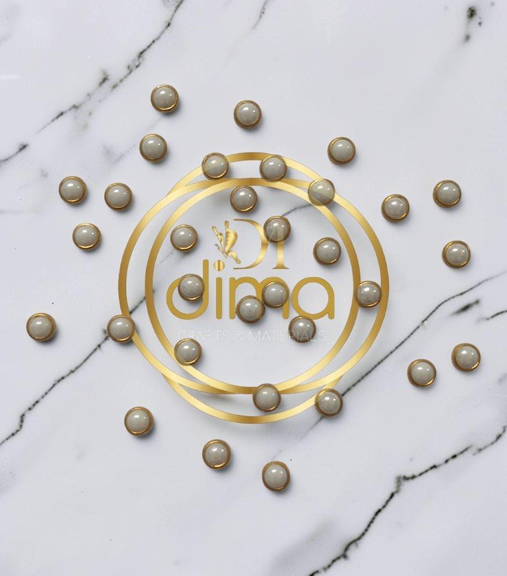 White Pearl Kundan Stone - Round 5mm