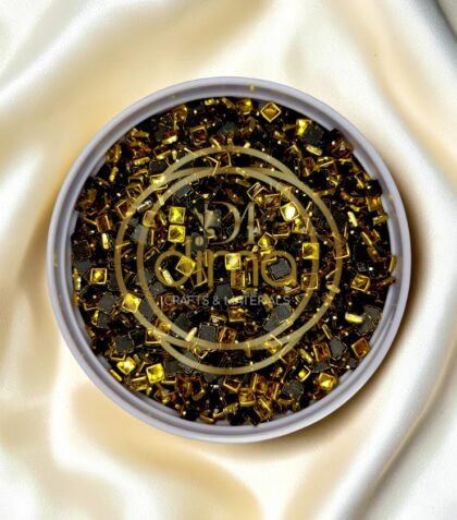 Glossy Square Shape Kundan Stones Lemon Yellow Color 01