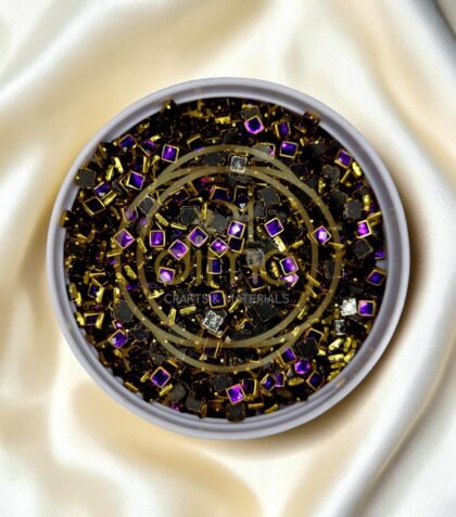 Glossy Square Shape Kundan Stones Purple Color 01