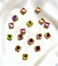 Glossy Square Shape Kundan Stones Rainbow Color 01