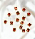 Glossy Square Shape Kundan Stones Red Color 01