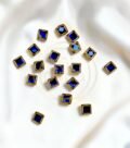 Glossy Square Shape Kundan Stones Royal Blue Color 02