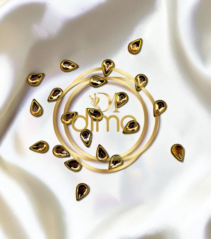 Kundan Stones Drop Shape 3X6MM Gold Color 01