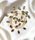 Kundan Stones Eye Shape 6MM Gold Color 02