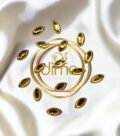 Kundan Stones Eye Shape 8MM Gold Color 01
