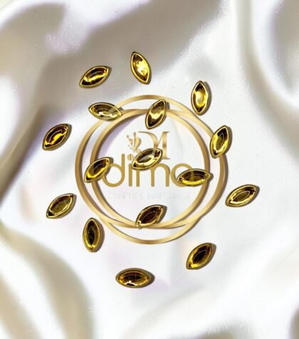 Kundan Stones Eye Shape 8MM Gold Color 01