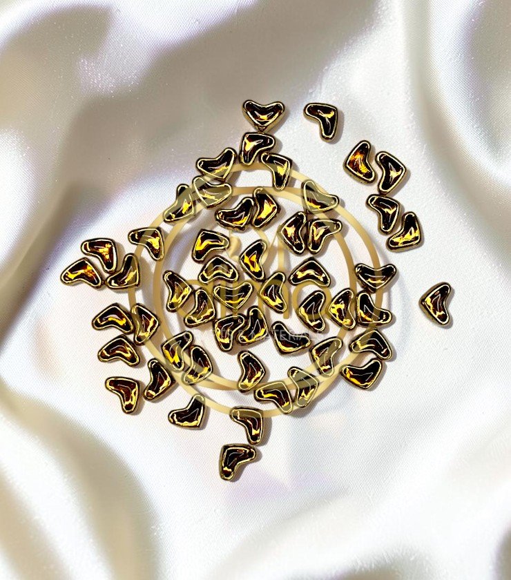 Kundan Stones Heart Shape Gold Color 02