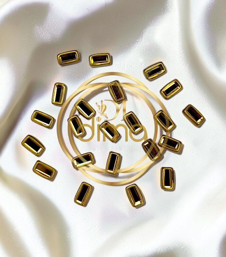 Kundan Stones Rectangle Shape Small Gold Color 01