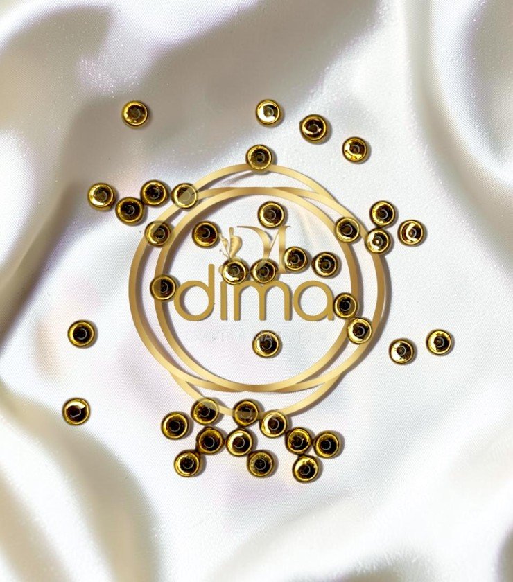 Kundan Stones Round Shape 3MM Gold Color 02