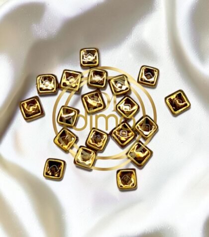 Kundan Stones Square Shape 3X3MM Gold Color 01