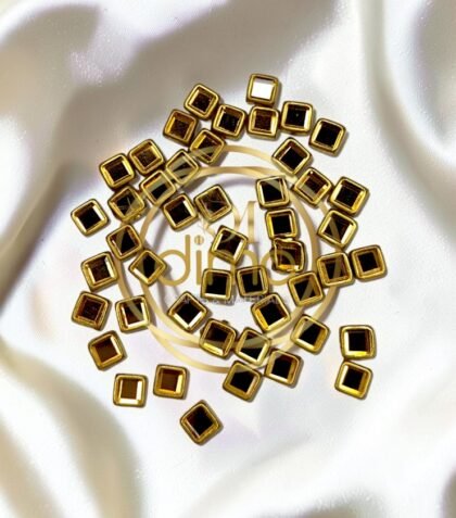 Kundan Stones Square Shape 4X4MM Gold Color 02