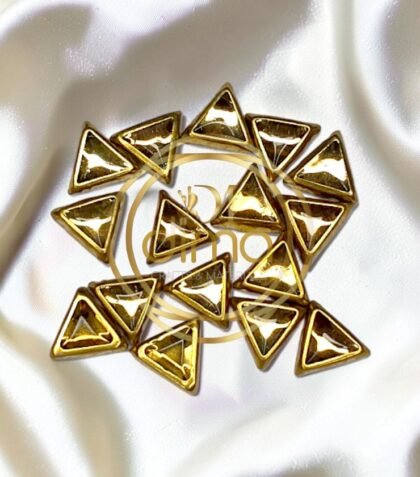 Kundan Stones Triangle Shape Big Gold Color 01